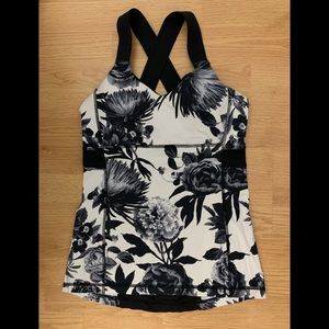 Lululemon Black & White Floral Tank